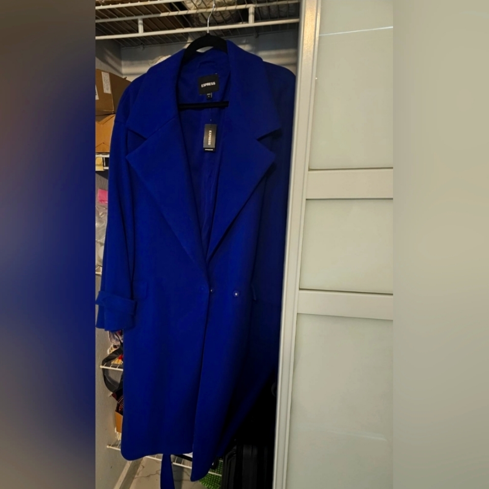 Express Blue Long Coat